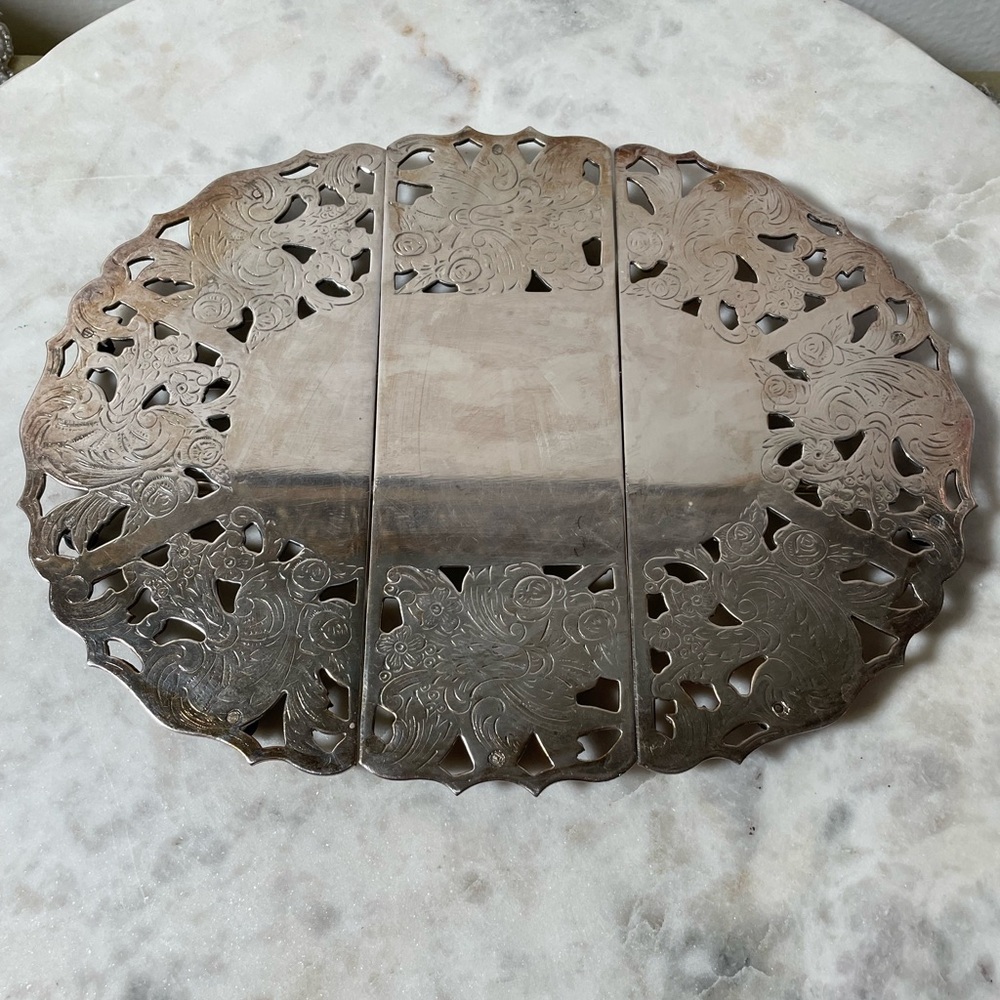 Vintage Raimond Silverplate Expandable Trivet - Works Smooth!